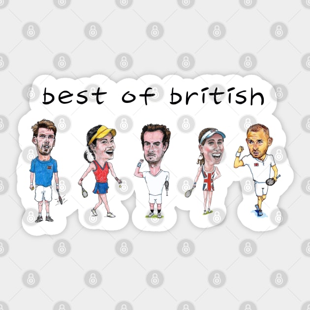 Best of British tennis players - Cam Norrie, Emma Raducanu, Andy Murray, Johanna Konta, Dan Evans Sticker by dizzycat-biz